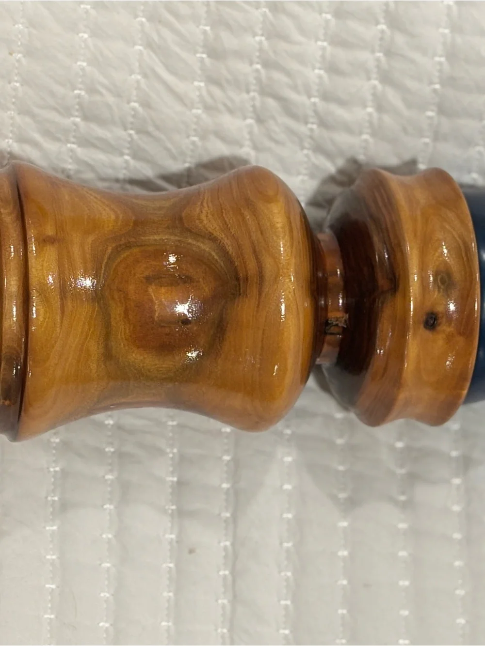 Vintage Hand-Turned Wood Candle Holder Artisan Signed William M. Leach